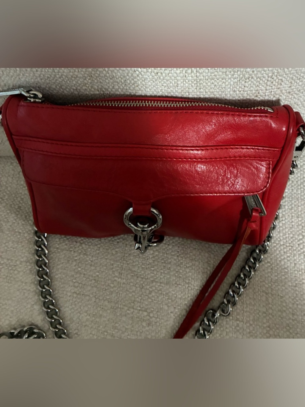Rebecca
Minkoff EUC Red Leather
Crossbody Bag, w/Solver-Tone
Accents - Picture 6 of 15